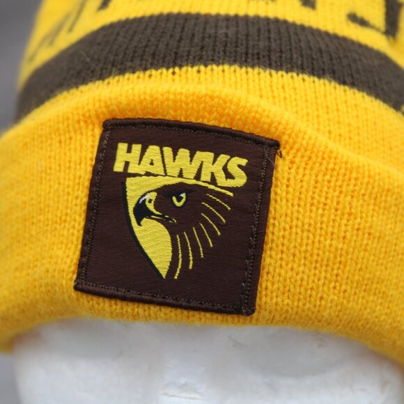 AFL Toque / Beanie - Hawthorn Hawks Wrap Graphic - Adult Stretch Fit - Picture 2 of 8